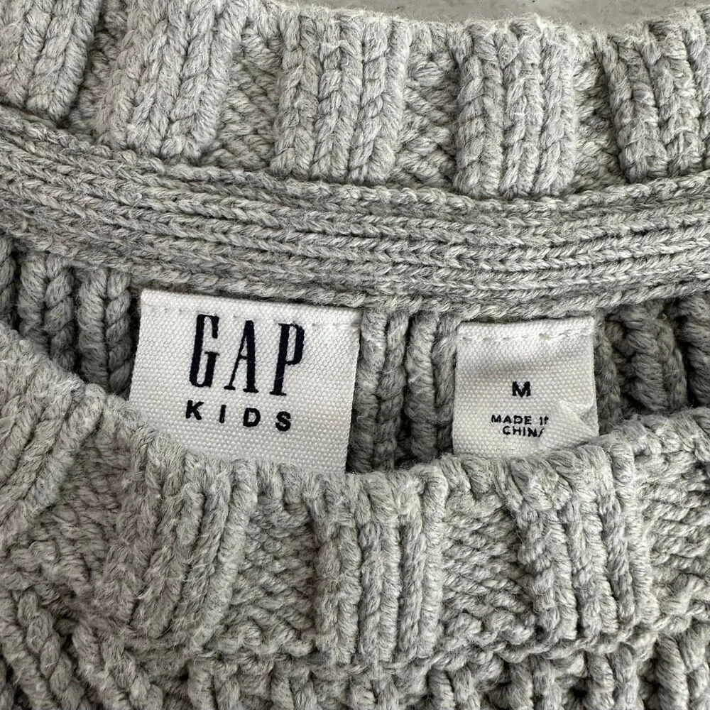 Gap Girls Medium Popcorn Long Sleeve Sweater Gray